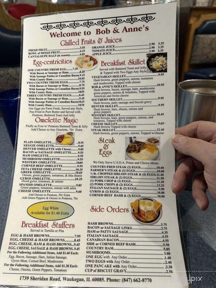 Bob & Anne's Restaurant - Waukegan, IL menu_pic