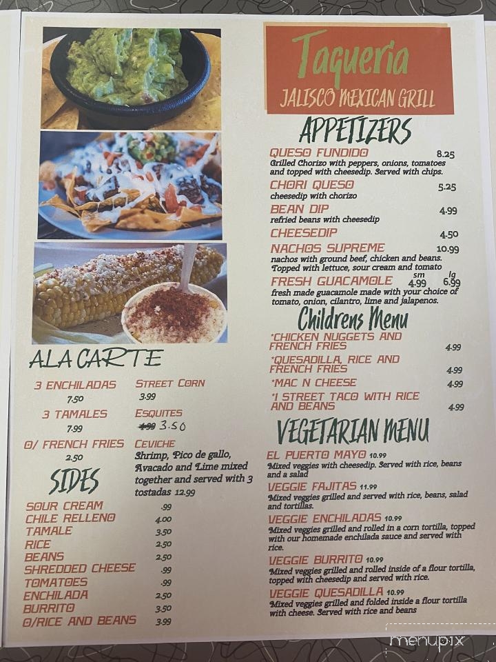 Taqueria Jalisco Mexican Grill - Hagerstown, MD menu_pic