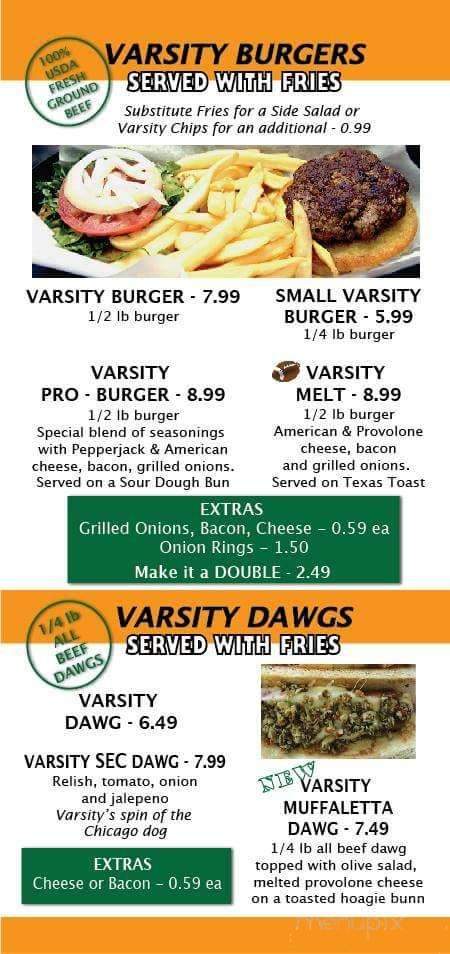 The Varsity Grille - Opelousas, LA menu_pic