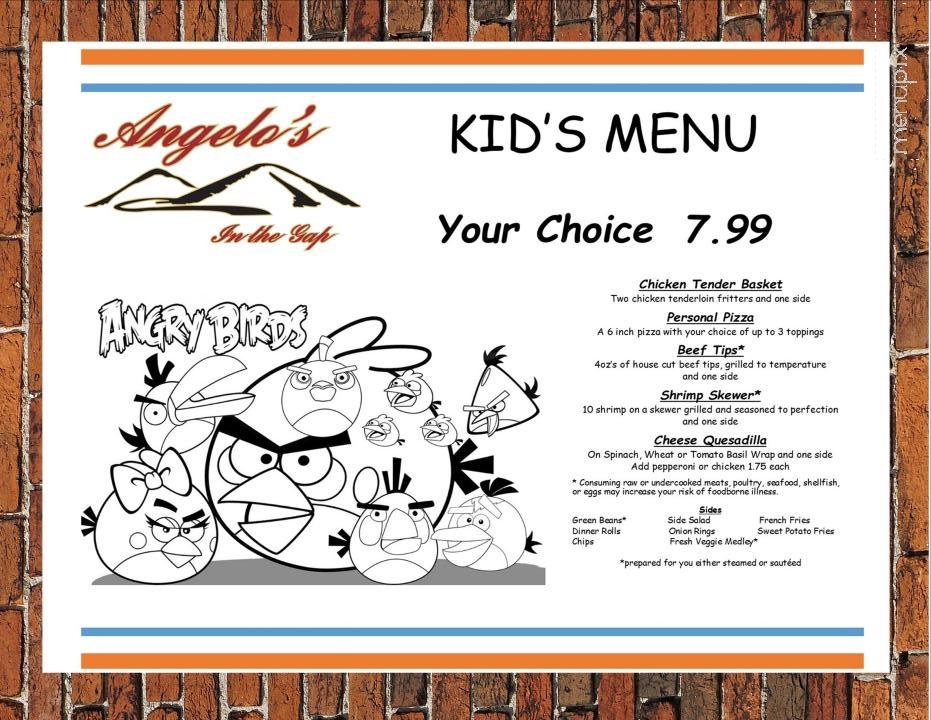 Angelo's in the Gap - Cumberland Gap, TN menu_pic