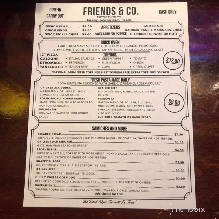 Friends & Co - Charleston, IL menu_pic