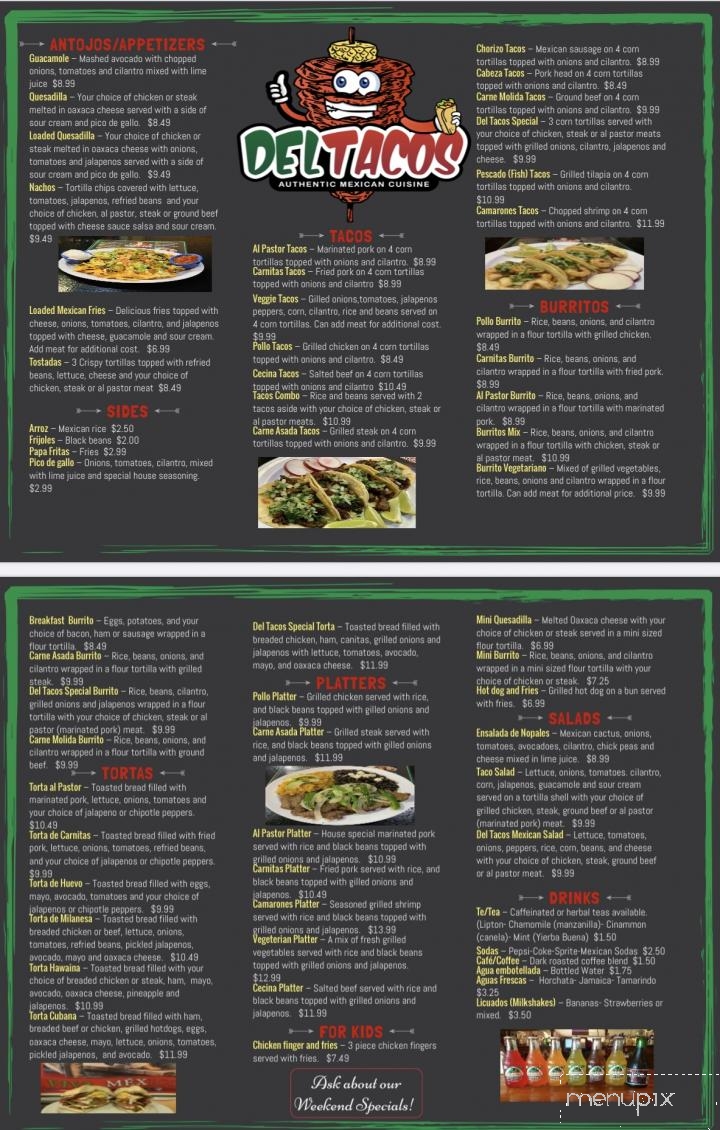Del Tacos - Stroudsburg, PA menu_pic