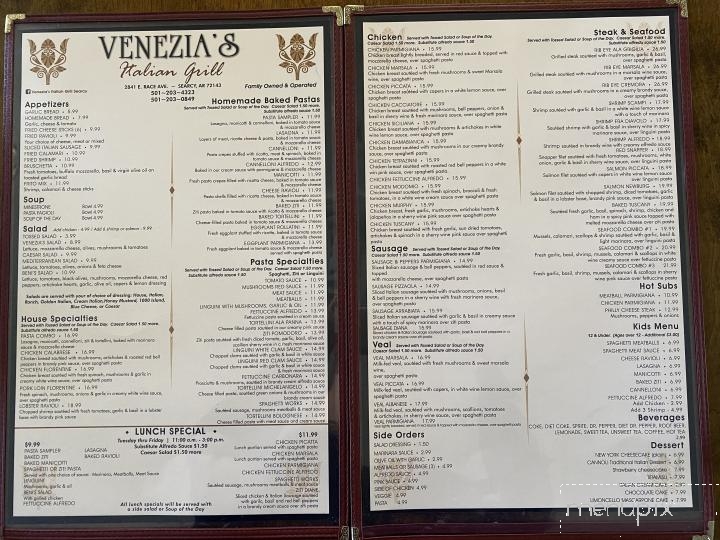 Venezia's Italian Grill - Searcy, AR menu_pic