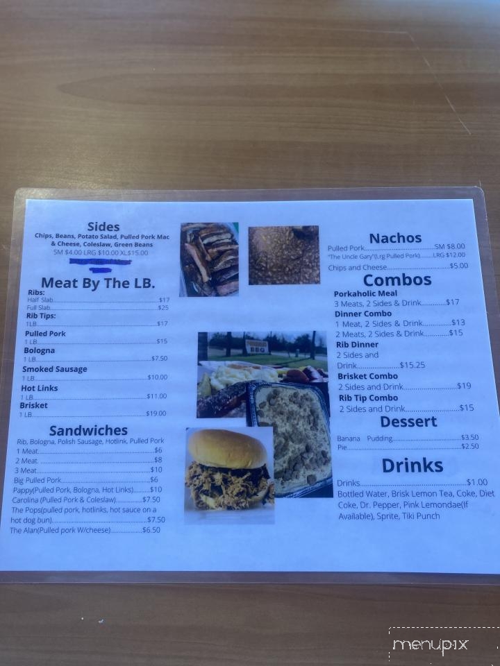 Porkaholics BBQ - Spencer, OK menu_pic