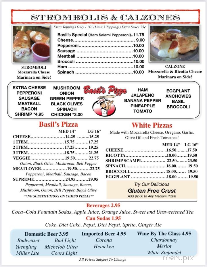 Basil's Pizza Seafood & Subs - North Myrtle Beach, SC menu_pic