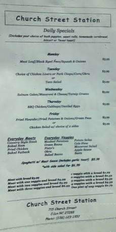 Church Street Station - Eden, NC menu_pic