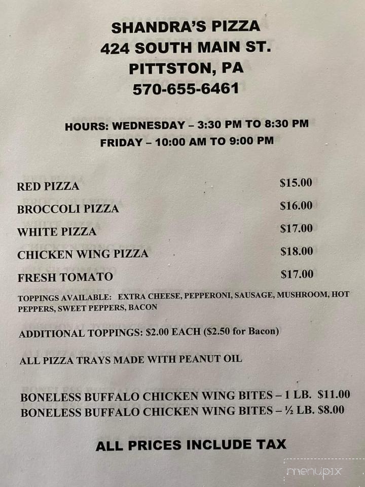 Shandras Pizza - Pittston, PA