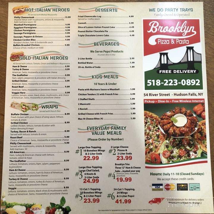 Brooklyn Pizza & Pasta - Hudson Falls, NY