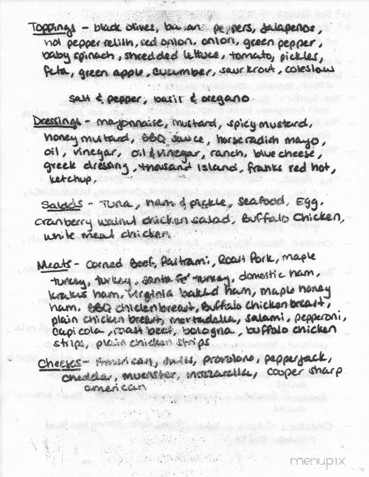 Checkers General Store and Deli - Belchertown, MA menu_pic