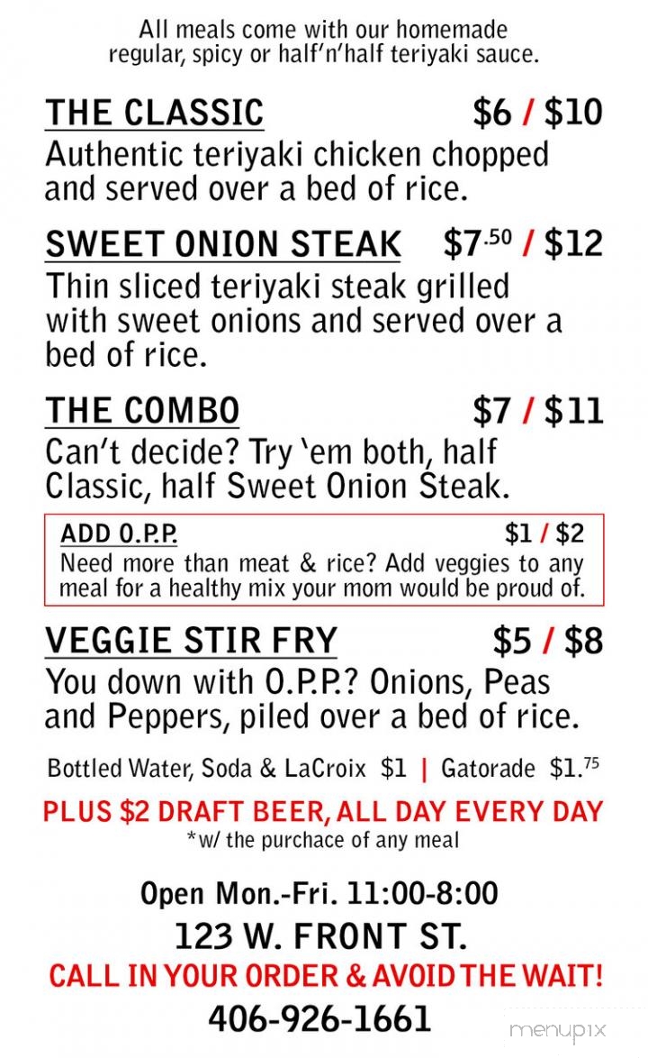 Stockman's Bar & Lunch - Missoula, MT menu_pic