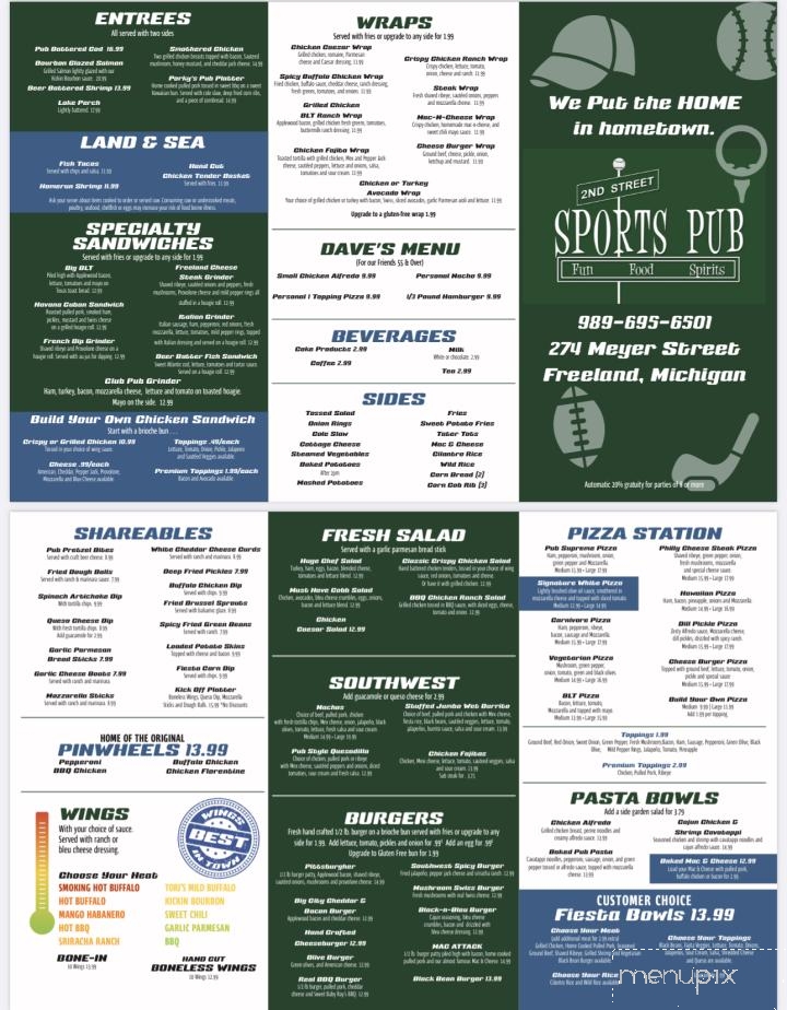 2nd St. Sports Pub - Freeland, MI menu_pic