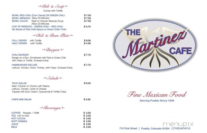 Martinez Cafe - Pueblo, CO menu_pic
