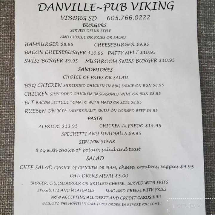 Daneville Inn - Viborg, SD menu_pic