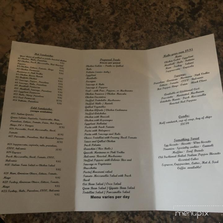 Sognalo Italian Deli & Cafe - Cranston, RI menu_pic