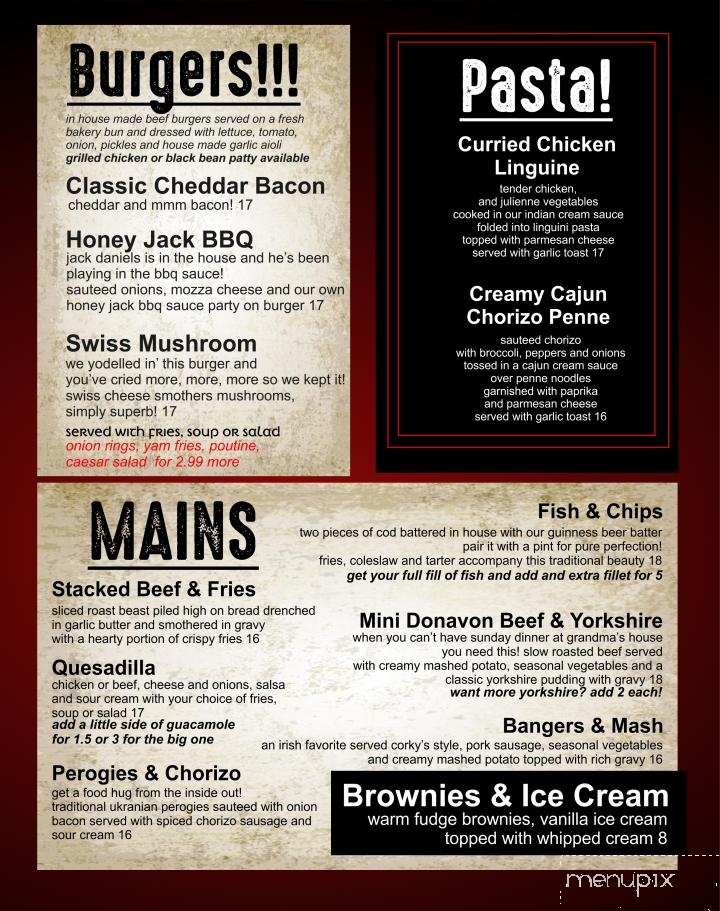 Corky's Irish Pub - Chilliwack, BC menu_pic
