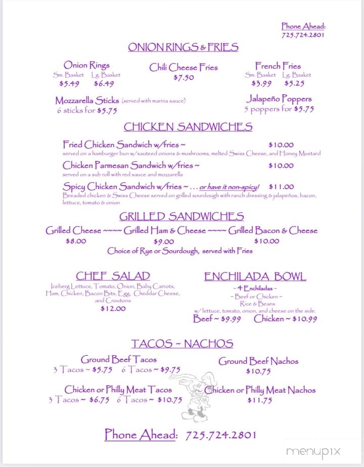 Idle Spurs Snack Shack - Jean, NV menu_pic