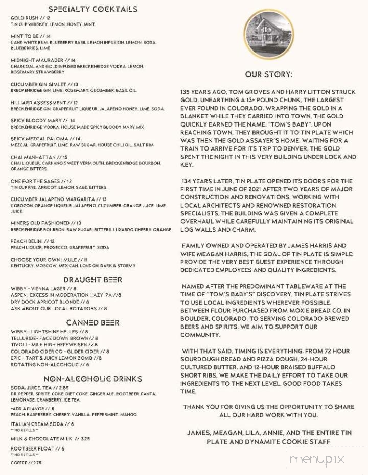 Tin Plate Pizza - Breckenridge, CO menu_pic