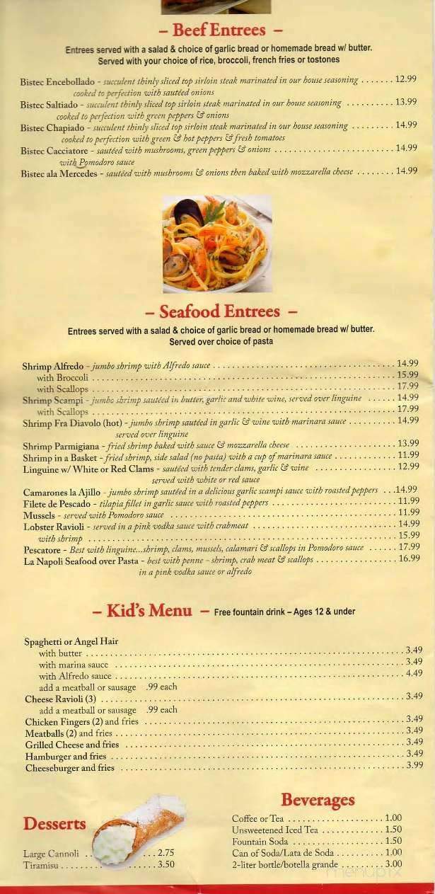 La Napoli - Mountain Top, PA menu_pic