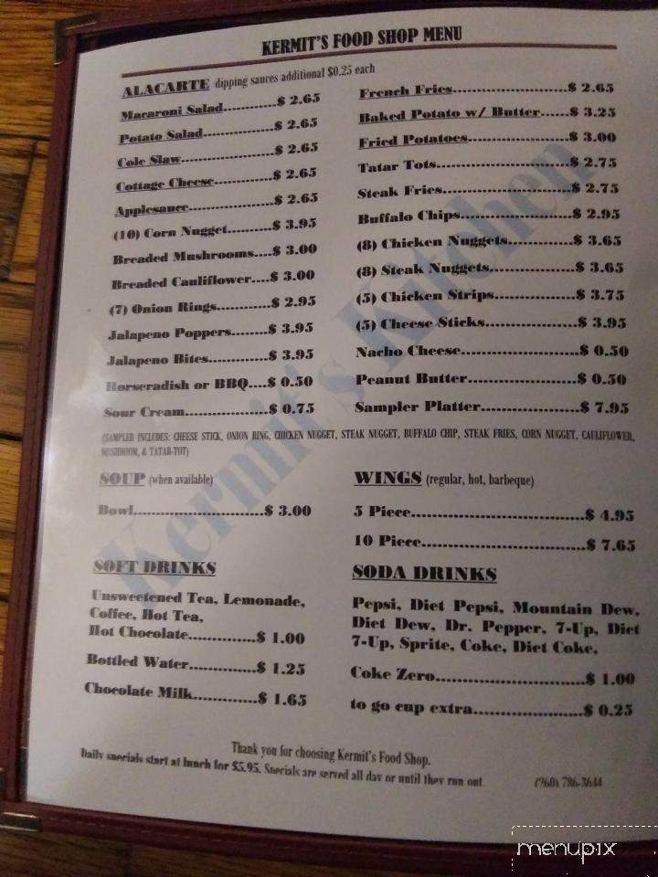 Food Shop - Andrews, IN menu_pic