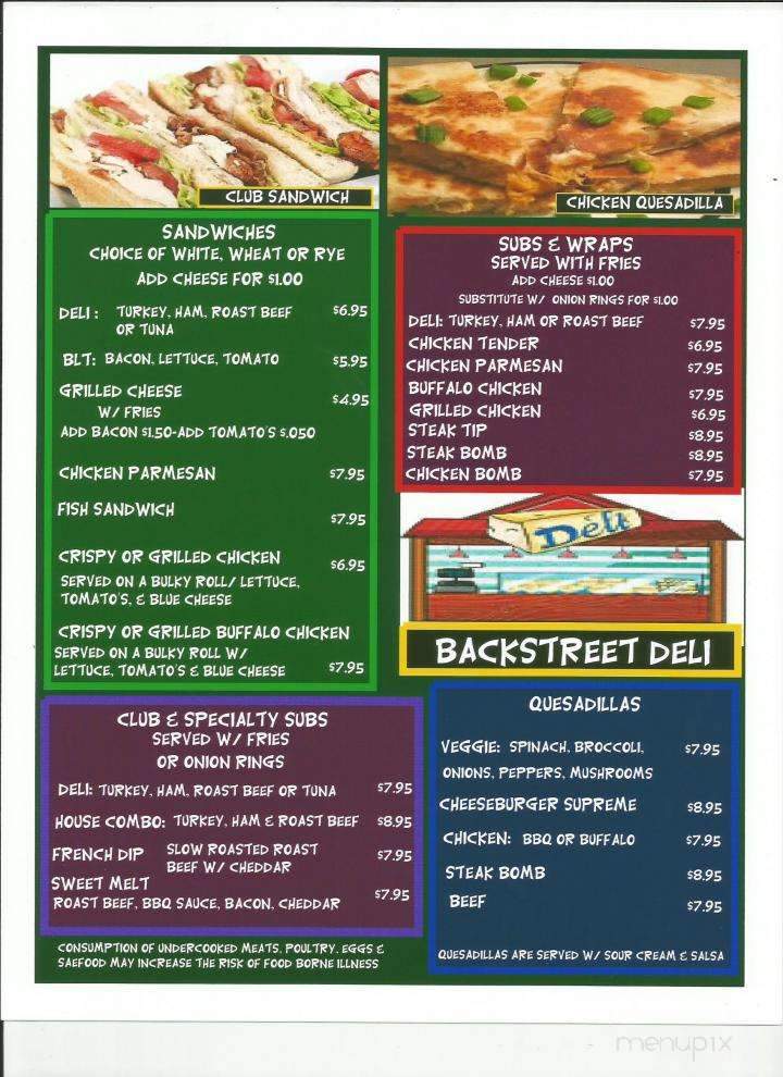 Backstreet Bar & Grill - Hudson, NH menu_pic