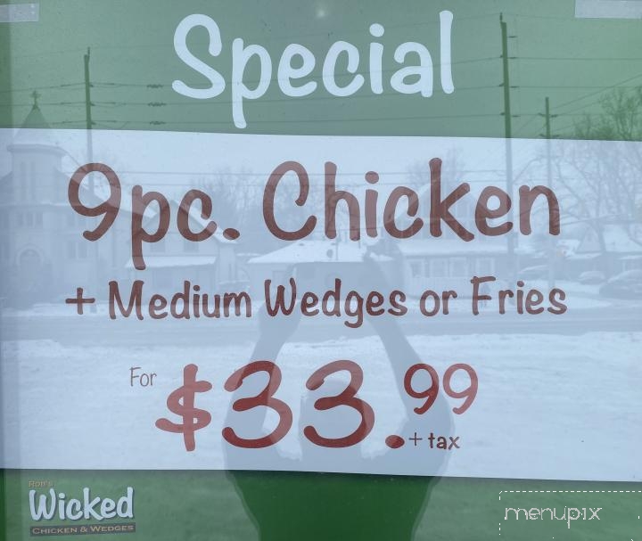 Rob's Wicked Chicken & Wedges - London, ON menu_pic