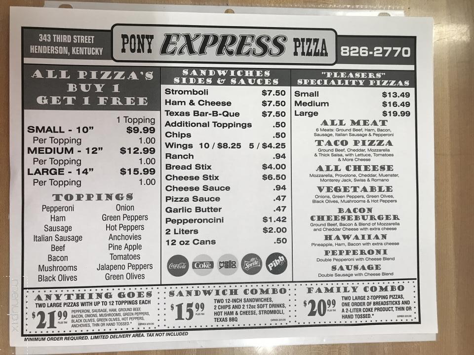 Pony Express Pizza - Henderson, KY