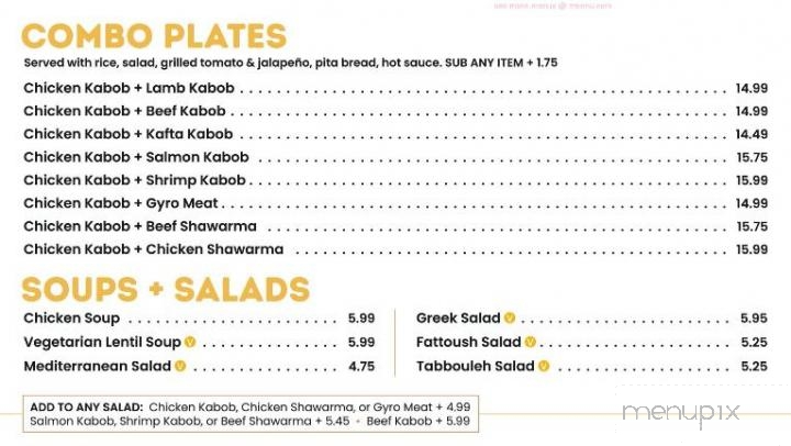 Golden Sun Mediterranean Kabobs & Desserts - Norwalk, CA menu_pic