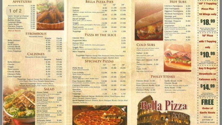 Nimmo Bella Pizza - Virginia Beach, VA menu_pic