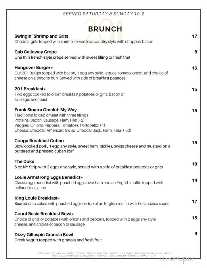 201 Cafe and Wine Bar - Oak Ridge, TN menu_pic