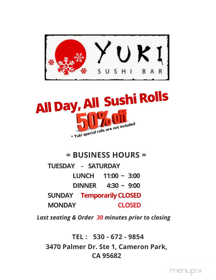 Yuki Sushi - Cameron Park, CA