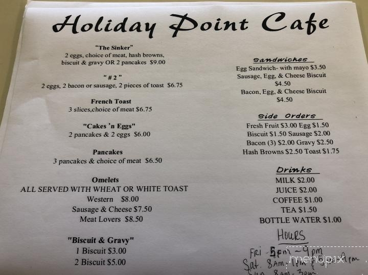 Holiday Point Cafe - Franklin Furnace, OH menu_pic