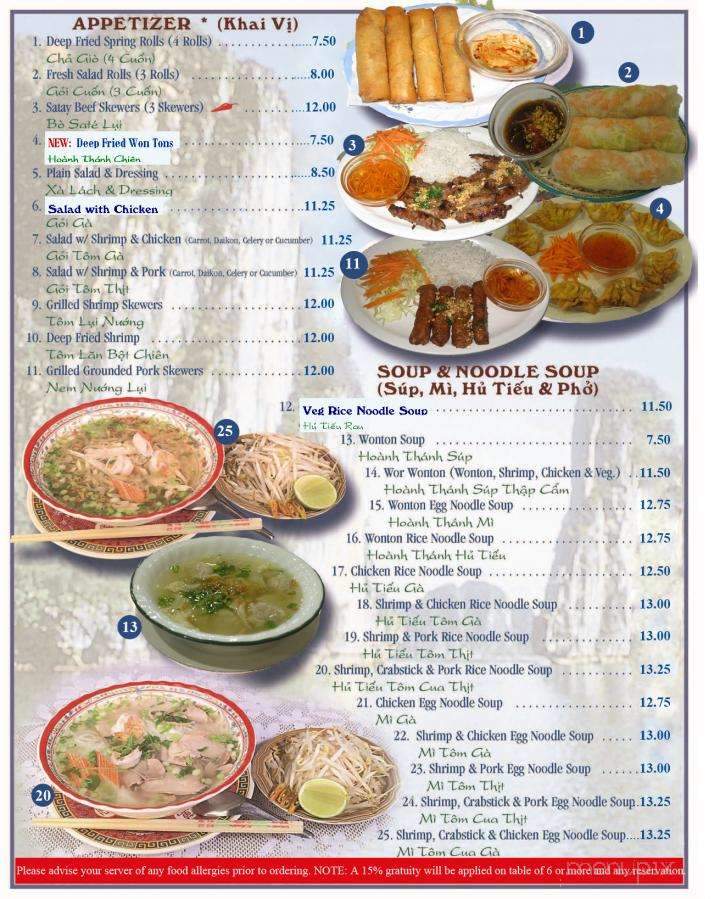 Ha Long Bay Restaurant - Calgary, AB menu_pic