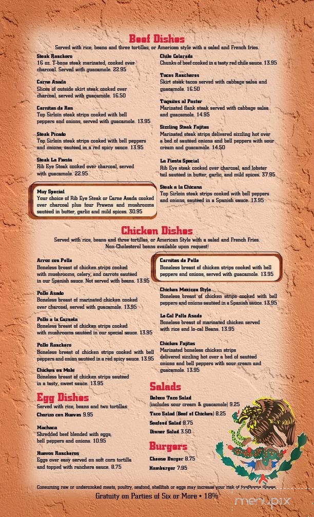 Menu of La Fiesta in Elko, NV 89801