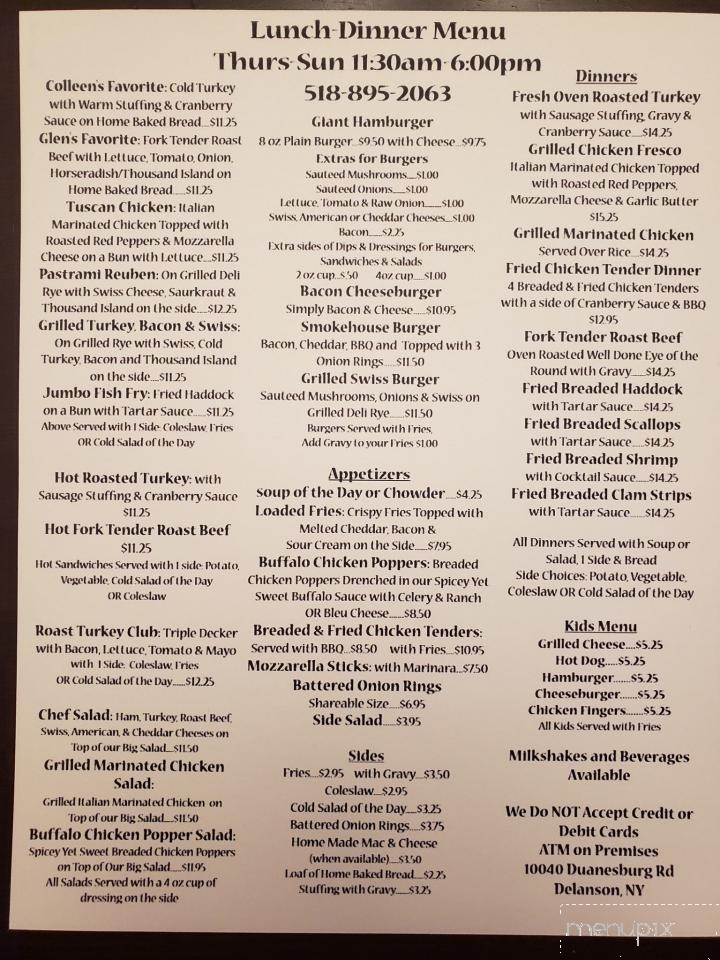 Gibby's Restaurant - Duanesburg, NY menu_pic
