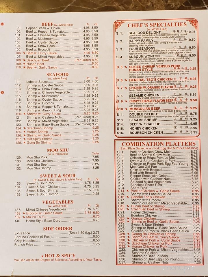 Tian Tian Chinese Restaurant - Port Richey, FL menu_pic