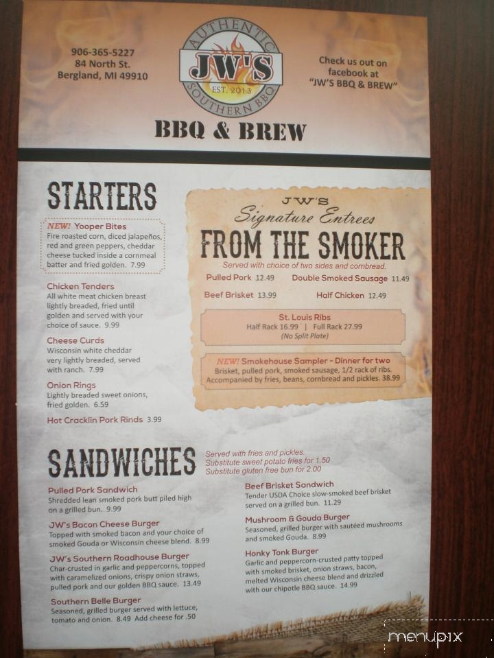 JW's BBQ & Brew - Bergland, MI