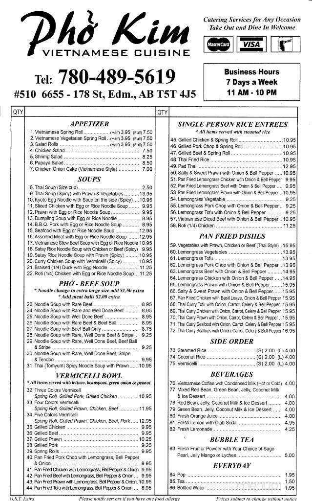 Pho Kim Long Authentic Vietnamese Noodle House - Edmonton, AB