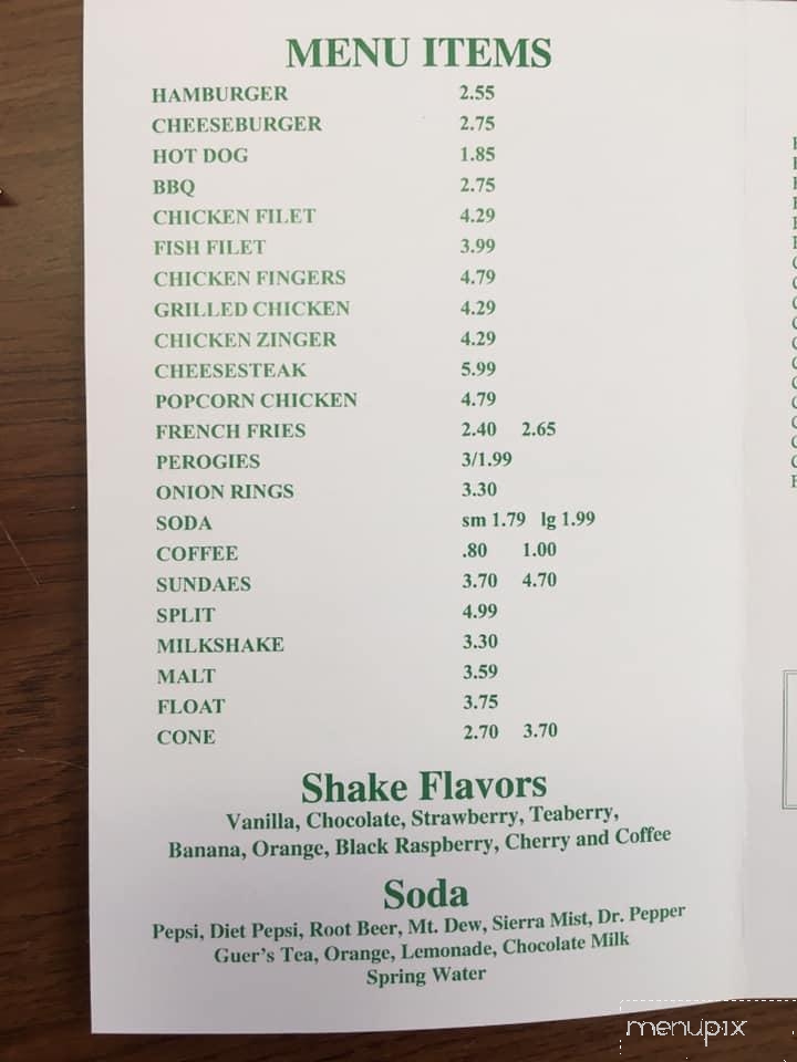 Heisler Cloverleaf Dairy - Tamaqua, PA menu_pic