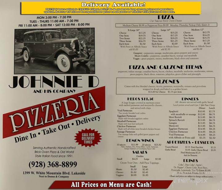 Johnnie D's Pizza - Lakeside, AZ