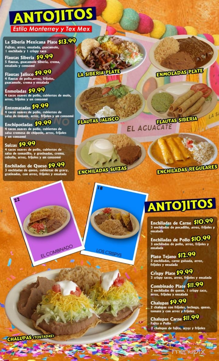 La Siberia Mexicana - McAllen, TX menu_pic