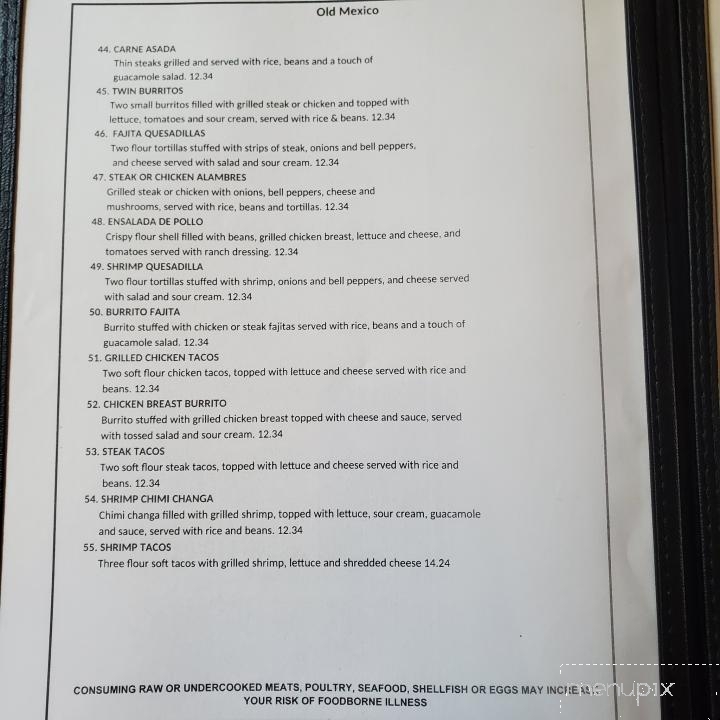 Old Mexico Mexican Restaurant - Moultrie, GA menu_pic