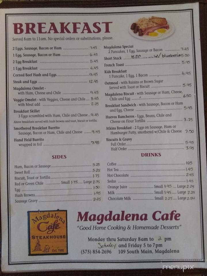 Magdalena Cafe - Magdalena, NM menu_pic