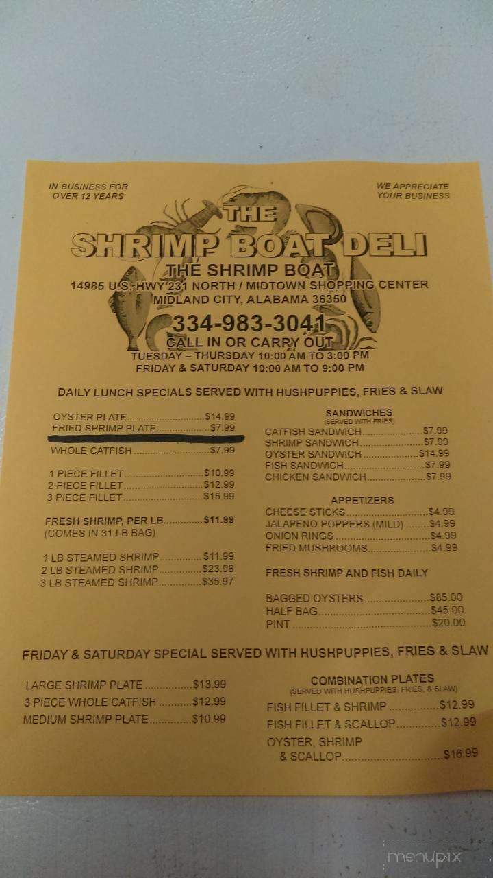 Shrimp Boat - Midland City, AL menu_pic