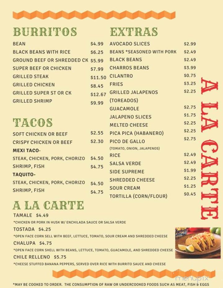 Rico's Mexican Restaurant - Stockbridge, GA menu_pic