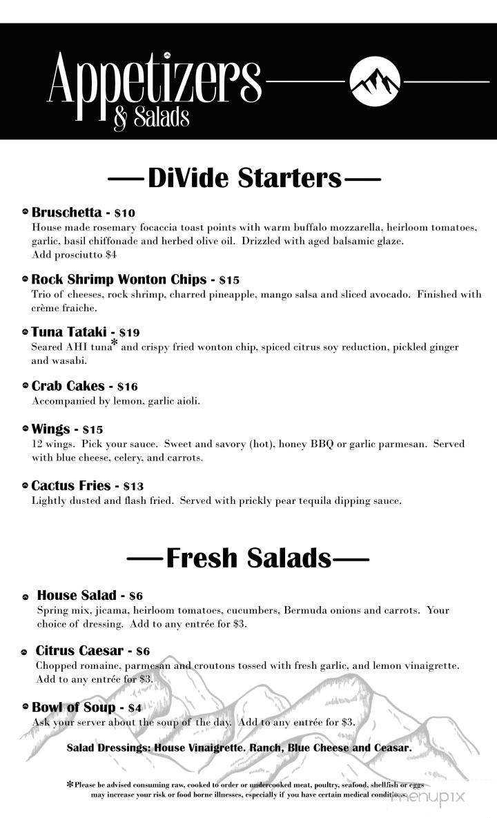 The Divide - Encampment, WY menu_pic