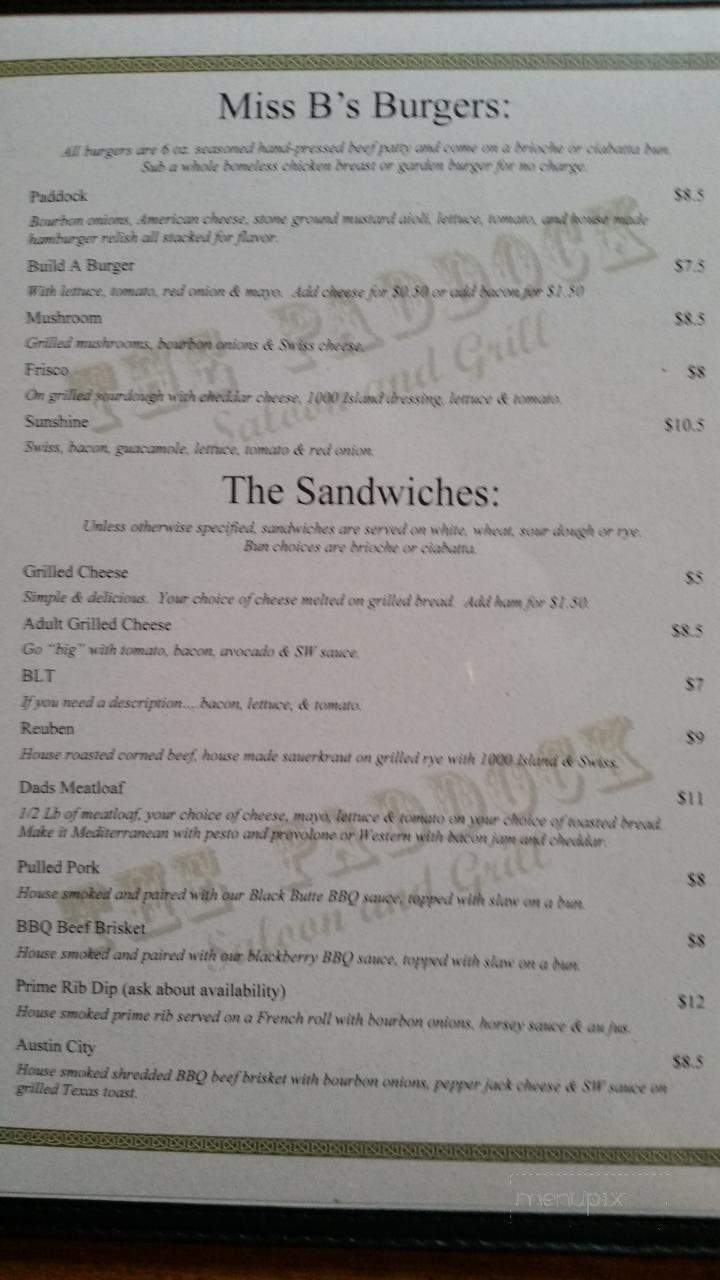 The Old Pad - Eugene, OR menu_pic