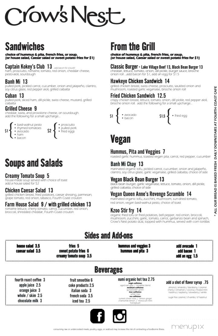 Crows Nest - Kalamazoo, MI menu_pic