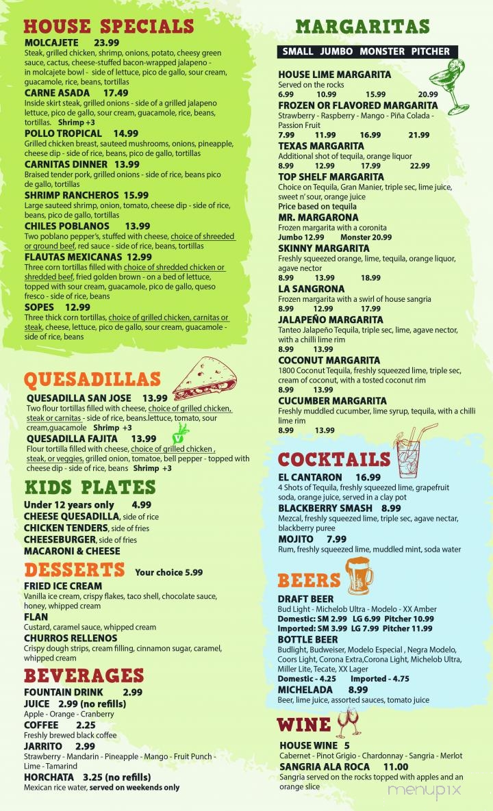 Mr. Tequila Authentic Mexican Restaurant - Sarasota, FL menu_pic