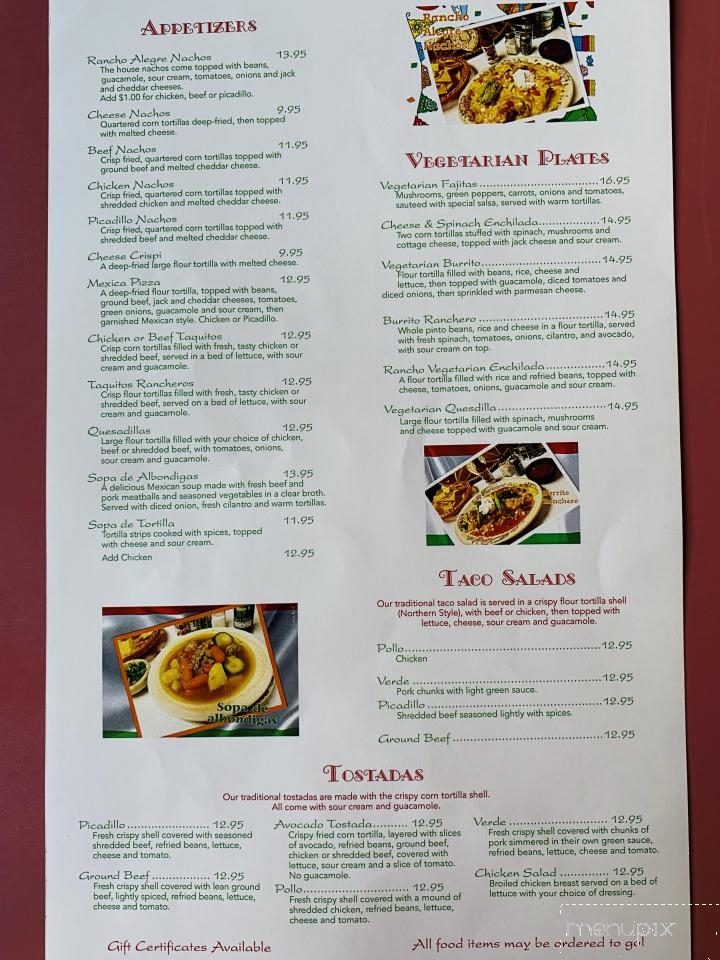 Rancho Alegre - Deer Park, WA menu_pic