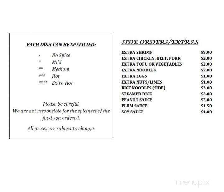 Thai Cuisine - Oxford, MI menu_pic